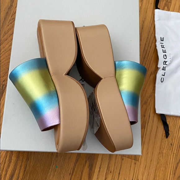 NWT Robert Clergerie First Slide Sandals in Rainbow Pastel - Picture 3 of 8